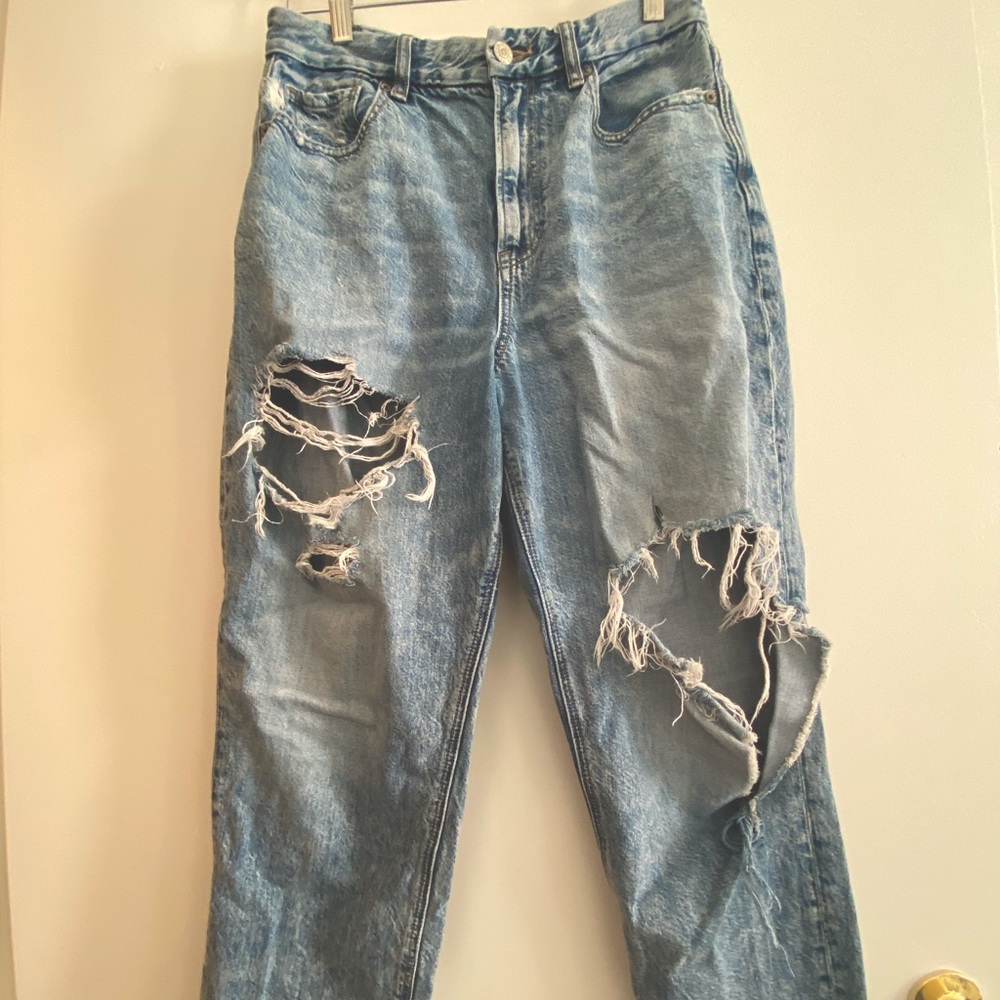Destroyed Mom Jeans, Ankle - American Eagle